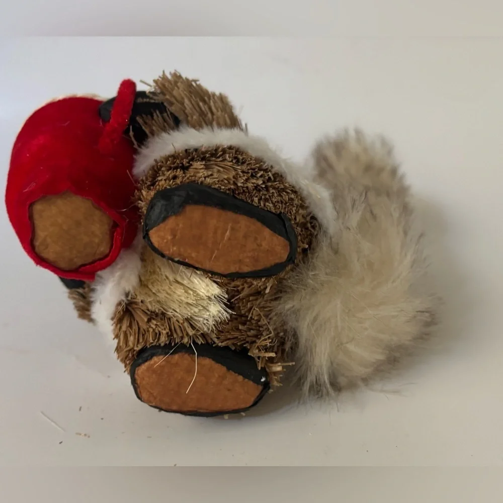 naturally decorative animals fox with a holiday drink NEW NWT Christmas festive